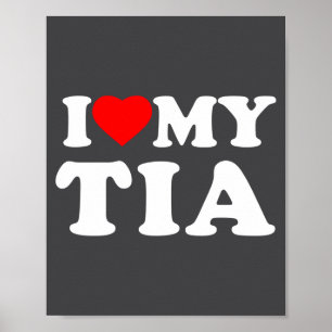 Affiche J'aime ma famille de cœur de Tia grand-mère manche