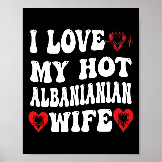 Affiche J'aime ma femme albynienne chaude Drapeau d'Albyni (Devant)
