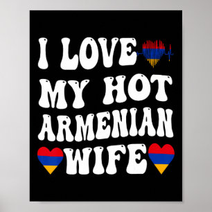 Affiche J'aime ma femme arménienne chaude Drapeau d'Arméni