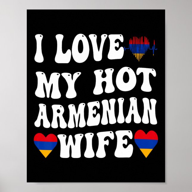 Affiche J'aime ma femme arménienne chaude Drapeau d'Arméni (Devant)
