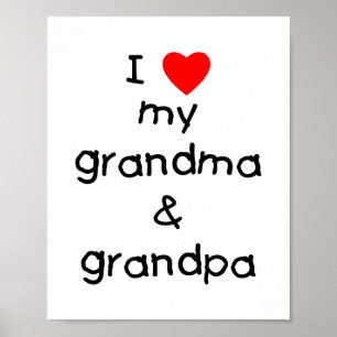 Affiche J'aime ma grand-mère et mon grand-père