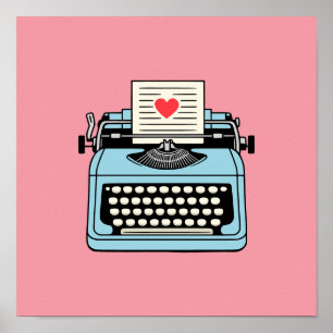 Affiche J'aime ma machine à écrire