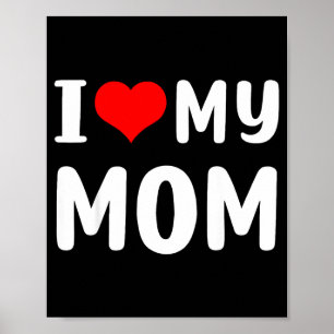 Affiche J'aime ma mère drôle fête des mères pour maman mam