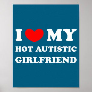 Affiche J'aime ma petite amie autiste sexy je cœur ma auti