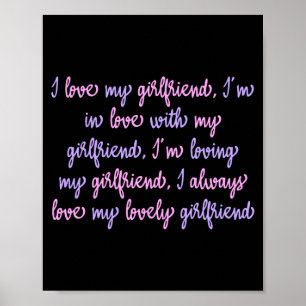 Affiche J'Aime Ma Petite Amie Personnalisée