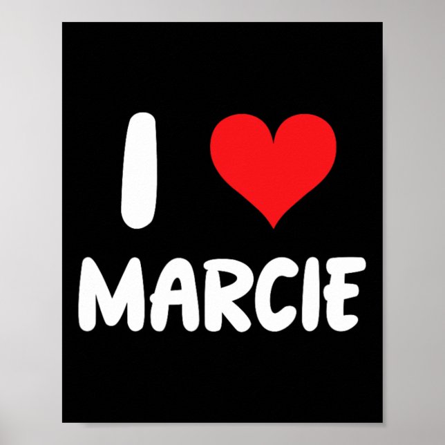 Affiche J'aime Marcie - Cœur - Nom  (Devant)