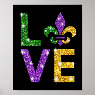 Affiche J'Aime Mardi Gras Mardi Gras Chemise Pour Filles