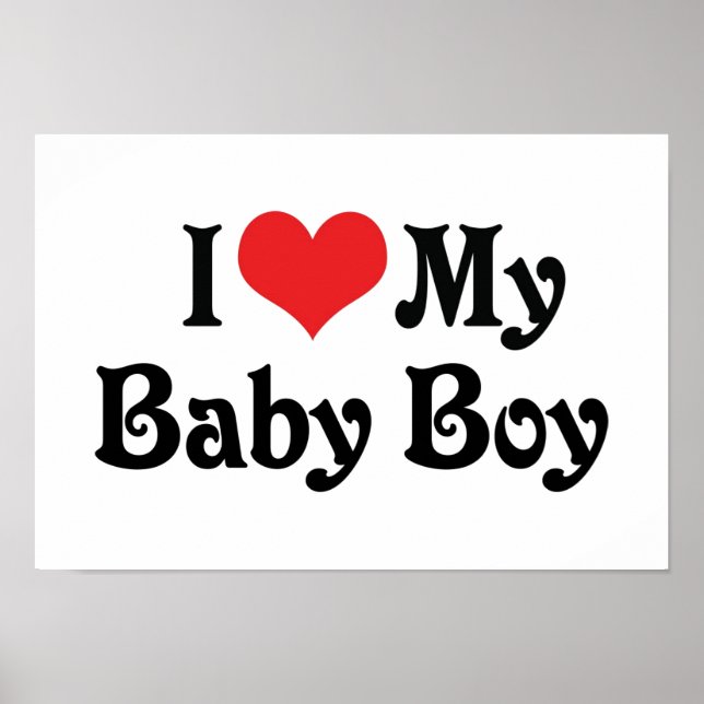Affiche J'aime mon bébé garçon (Devant)