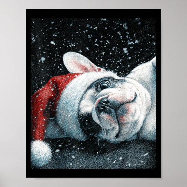 Affiche J'aime mon bouledogue français Noël Mignon  (Devant)