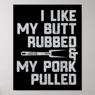 Affiche J'Aime Mon Bouton Brouillé Et Amme; Mon Porc Tiré