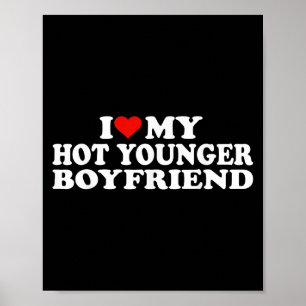 Affiche J'Aime Mon Chaud Petit Ami Je Coeur Mon Chaud Vous