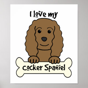 Affiche J'Aime Mon Cocker Spaniel