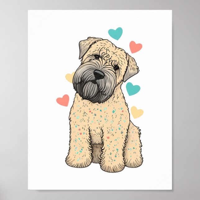 Affiche J'Aime Mon Coeur De Chien Faisant Du Terrier Doux (Devant)