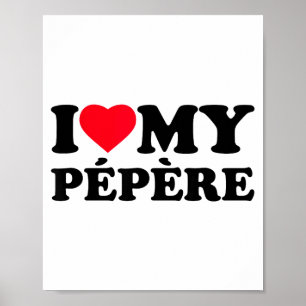 Affiche J'aime mon cœur de papy famille