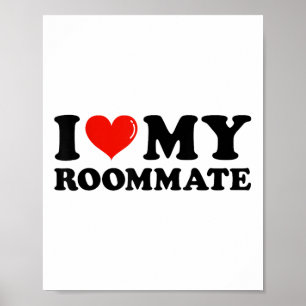 Affiche J'Aime Mon colocataire - Je Coeur Mon colocataire