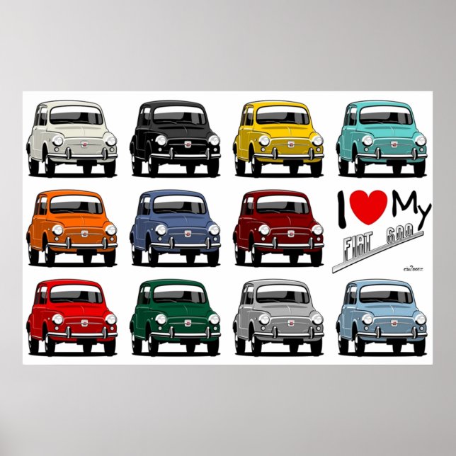 Affiche J'aime mon Fiat 600 (Devant)