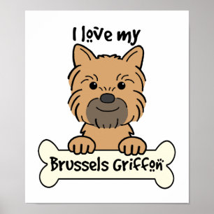 Affiche J'aime mon griffon de Bruxelles