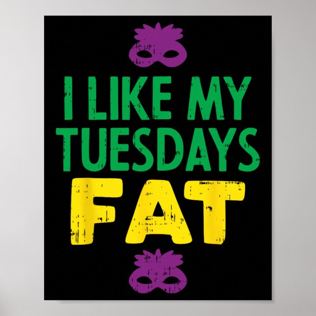 Affiche J'Aime Mon Mardi Gros Jester Mask Funny Mardi Gra (Devant)