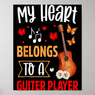 Affiche J'aime mon mari joueur de guitare femme cadeaux Va