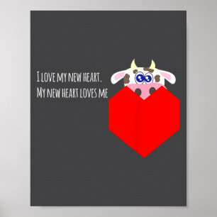 Affiche J'aime mon nouveau patient cardiaque à valvule bov