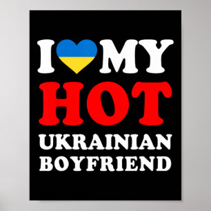Affiche J'aime mon petit ami ukrainien chaud drôle petite