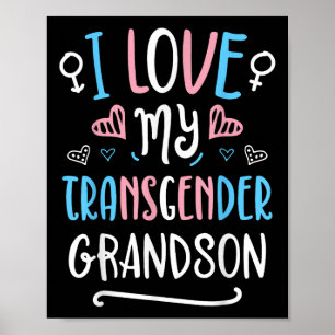 Affiche J'aime mon petit-fils transgenre Fierté transgenre