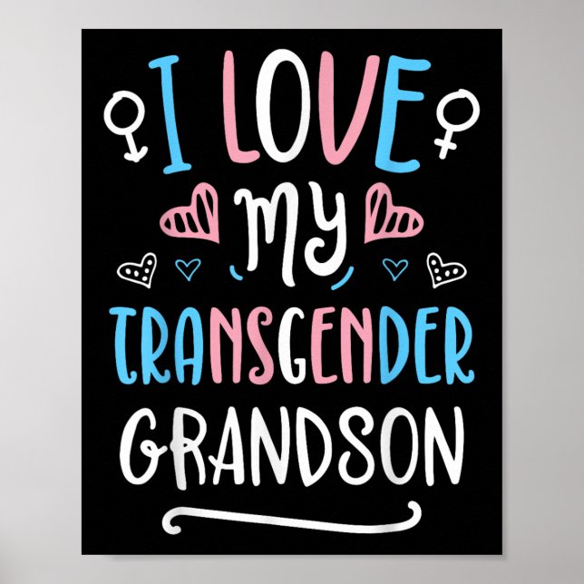 Affiche J'aime mon petit-fils transgenre Fierté transgenre (Devant)