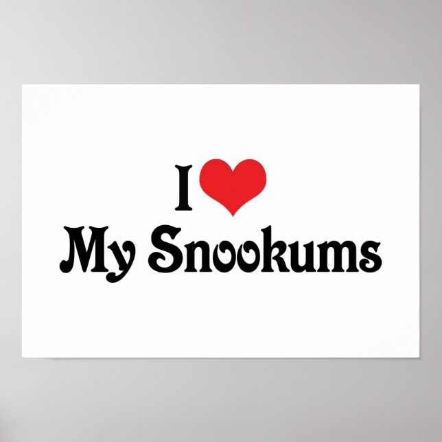 Affiche J'aime mon Snookums (Devant)