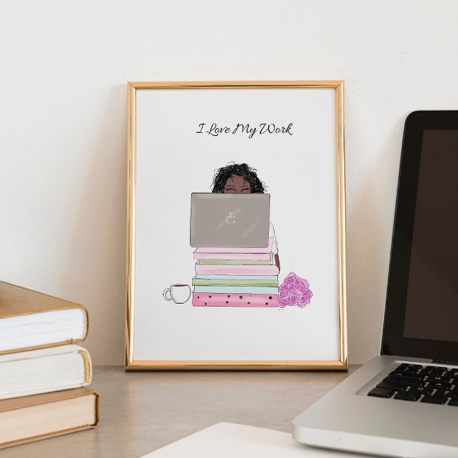 Affiche j'aime mon travail, illustration, (Créateur téléchargé)