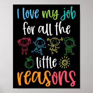 Affiche J'aime mon travail pour toutes les petites raisons