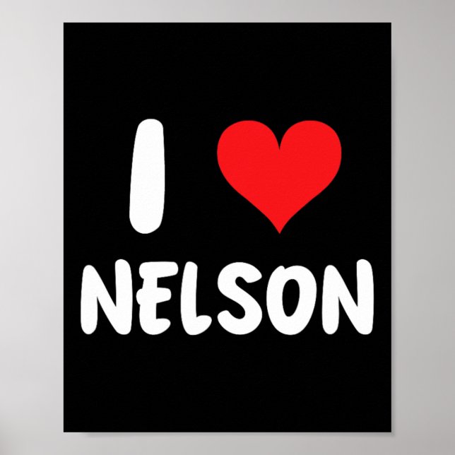 Affiche J'aime Nelson - Cœur - Nom  (Devant)