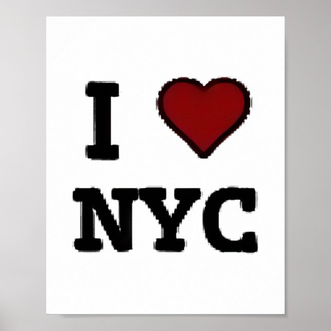 Affiche J'aime NYC cœur (Devant)