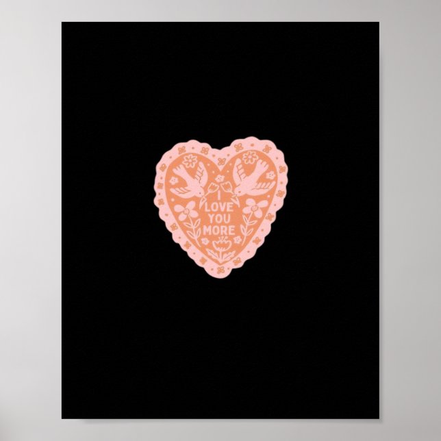 Affiche J'aime plus le style graphique de cœur  (Devant)