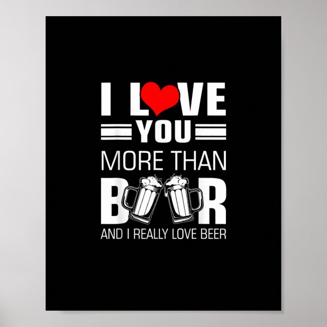 Affiche J'aime plus que la bière, style drôle et joueur  (Devant)