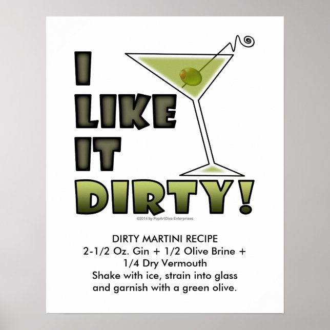 Affiche J'AIME QUE ÇA SOIT SALE ! Cocktail 16x20 Sale Mart (Devant)