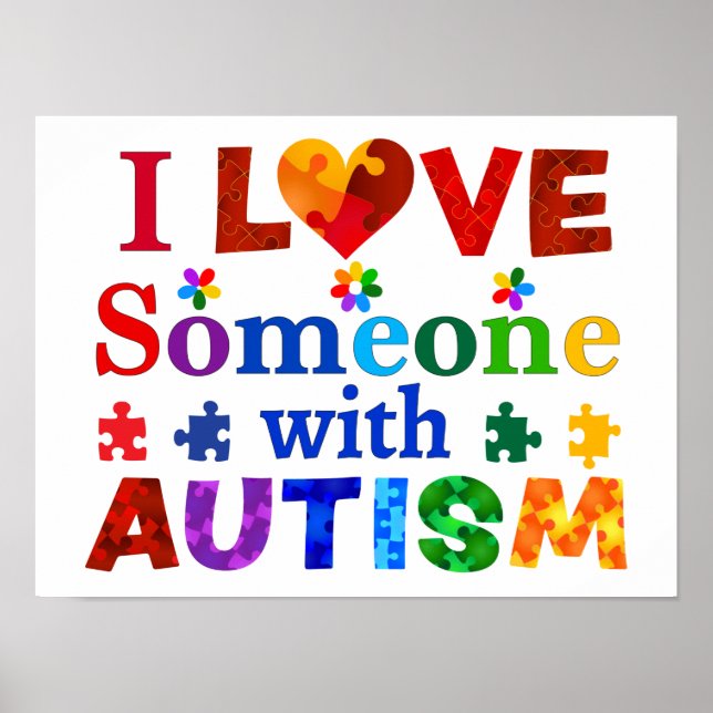 Affiche J'aime quelqu'un avec AUTISM (Devant)