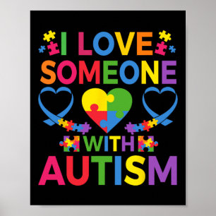 Affiche J'Aime Quelqu'Un Avec Des Pièces De Puzzle De Sens