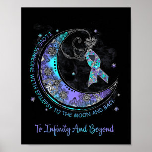 Affiche J'Aime Quelqu'Un Avec Épilepsie Sur La Lune Et Le 