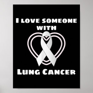 Affiche J'Aime Quelqu'Un Avec Le Cancer Du Poumon Soutien 