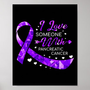 Affiche J'Aime Quelqu'Un Avec Le Cancer Pancréatique Sensi