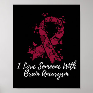 Affiche J'Aime Quelqu'Un Avec Sensibilisation À L'Aneurysm