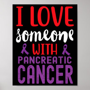 Affiche J'Aime Quelqu'Un De Ruban Violet Cancer Pancréatiq