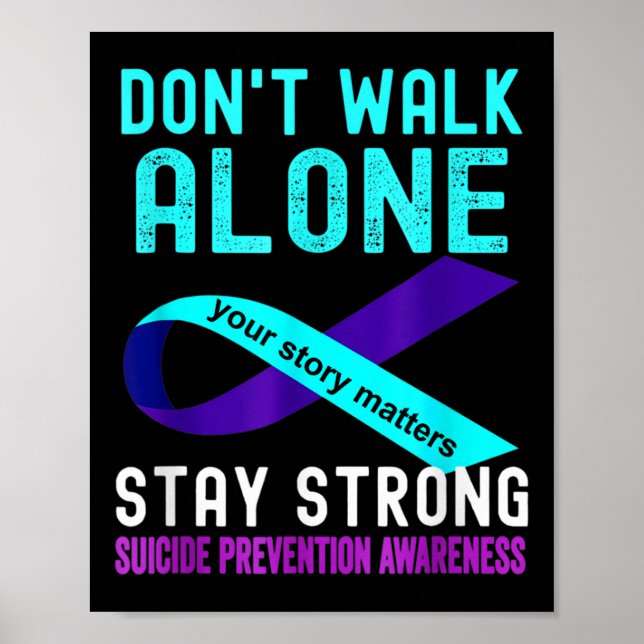 Affiche J'Aime Quelqu'Un Turquoise-violet Prévention Du Su (Devant)