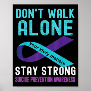 Affiche J'Aime Quelqu'Un Turquoise-violet Prévention Du Su