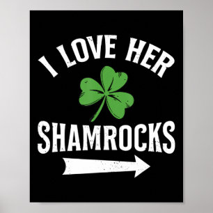 Affiche J'aime ses Shamrocks St. Patrick's Day Couple Outf