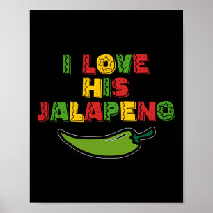 Affiche J'Aime Son Jalapeno J'Aime Ses Tacos Funny Cinco D