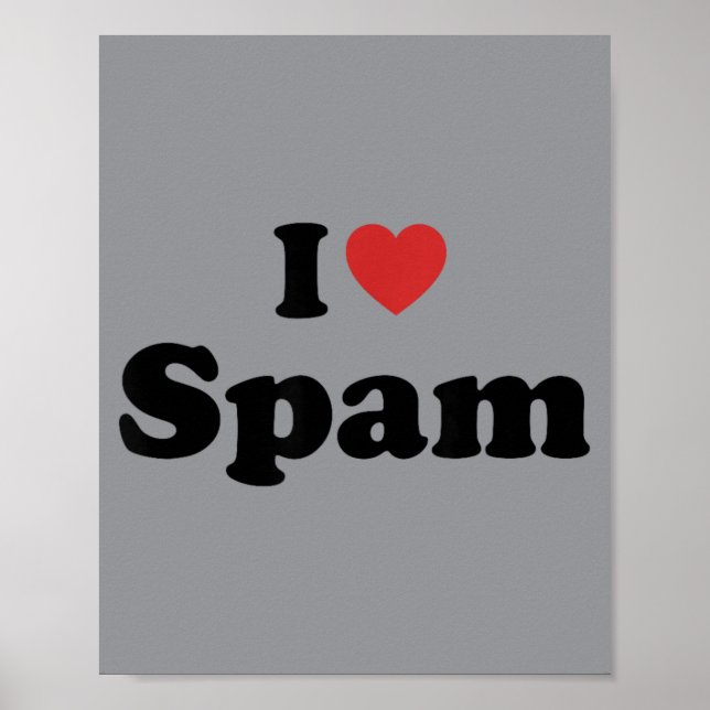 Affiche J'aime Spam Humour Drôle Rétro (Devant)