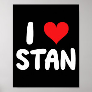 Affiche J'aime Stan - Cœur - Nom