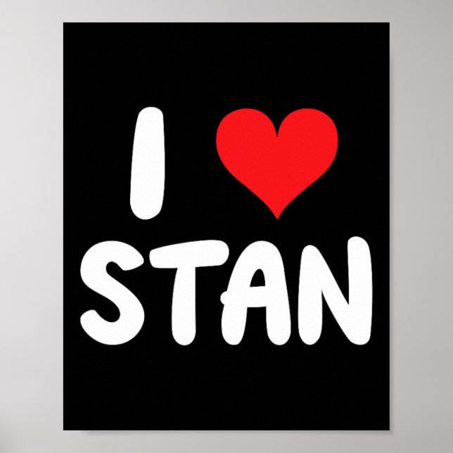 Affiche J'aime Stan - Cœur - Nom  (Devant)