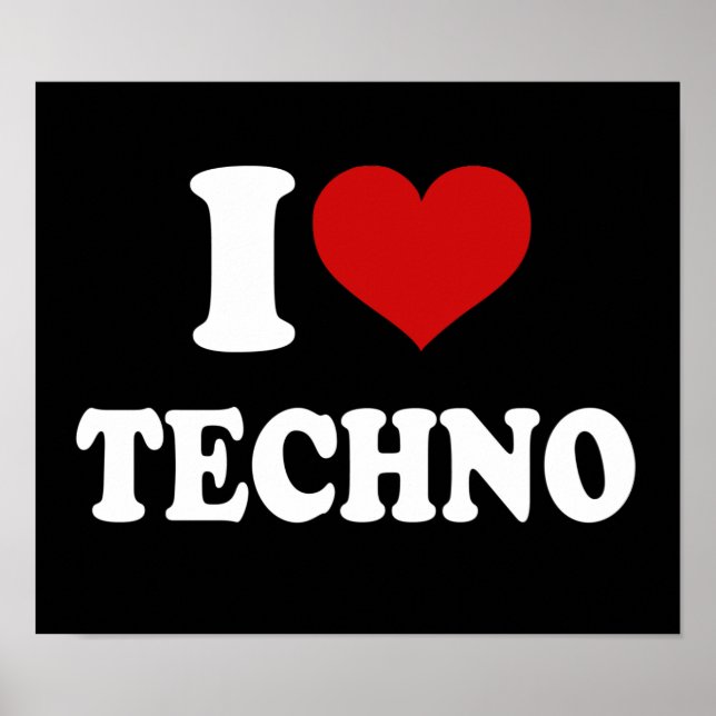 Affiche J'aime Techno (Devant)